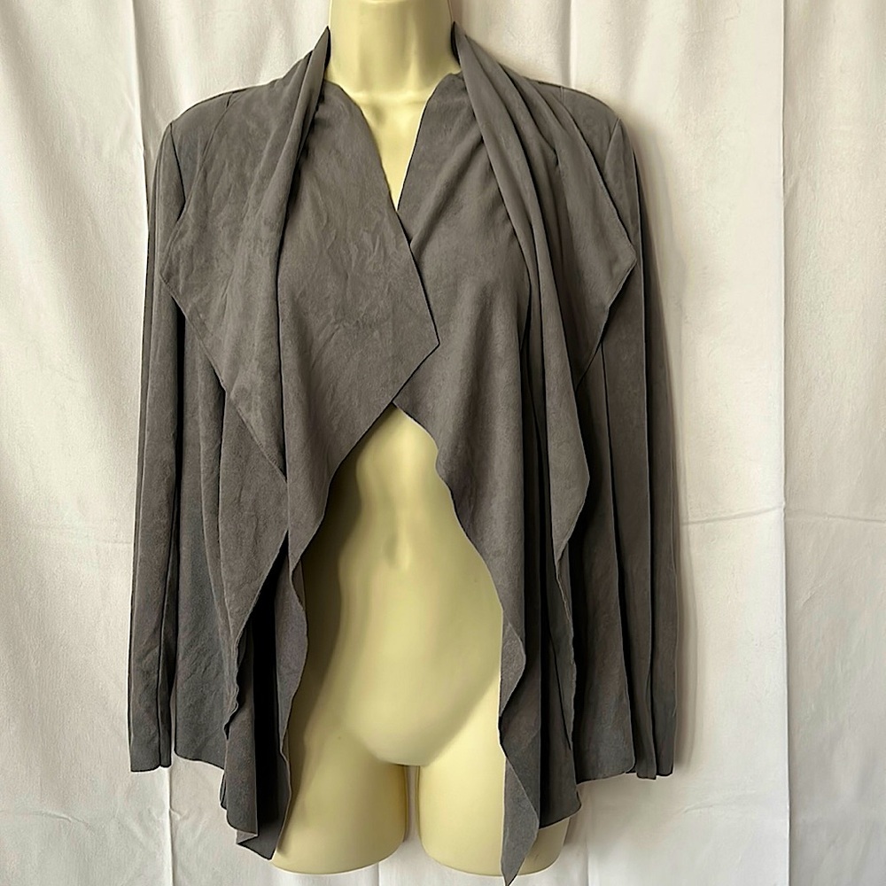 Catherine Malandrino Soft Faux Leather Gray Wrap Coat Size XS - Picture 1 of 3